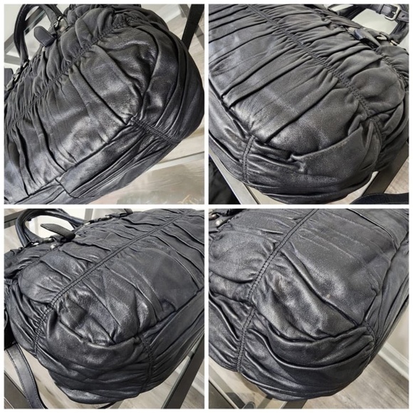 Authentic PRADA Nappa Leather Gaufre Tote Bag Black - Picture 10 of 15